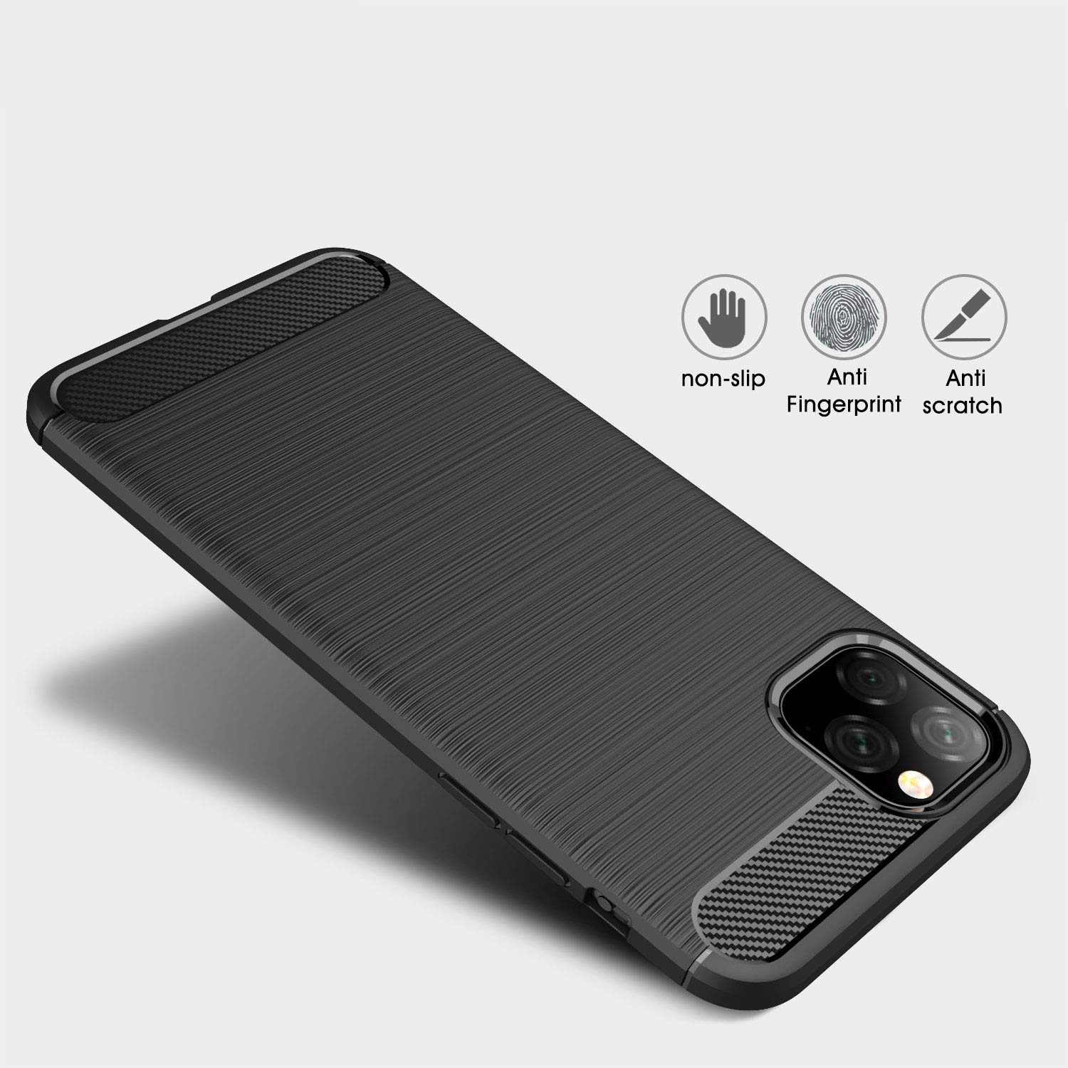 Slim Light Soft Carbon Fiber TPU Case Cover for iPhone 11 / 11 Pro / 11